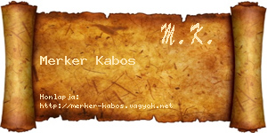 Merker Kabos névjegykártya